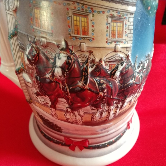 🐎Holiday At The Capital Raised Clydesdale Horses 2001  Budweiser Stein - Picture 5 of 14